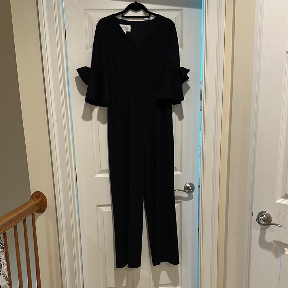 Donna Morgan Black Ruffle Sleeve Jumpsuit
